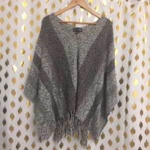 Almost Famous gray poncho sweater